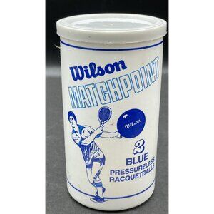Vintage Wilson Matchpoint Pressureless Raquetballs In Opened Plastic Can